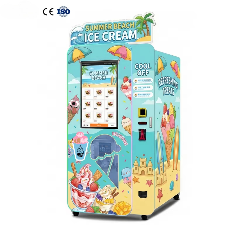 Soft Serve Ice Cream Machine - آلة بيع الآيس كريم الأوتوماتيكية، موزع
