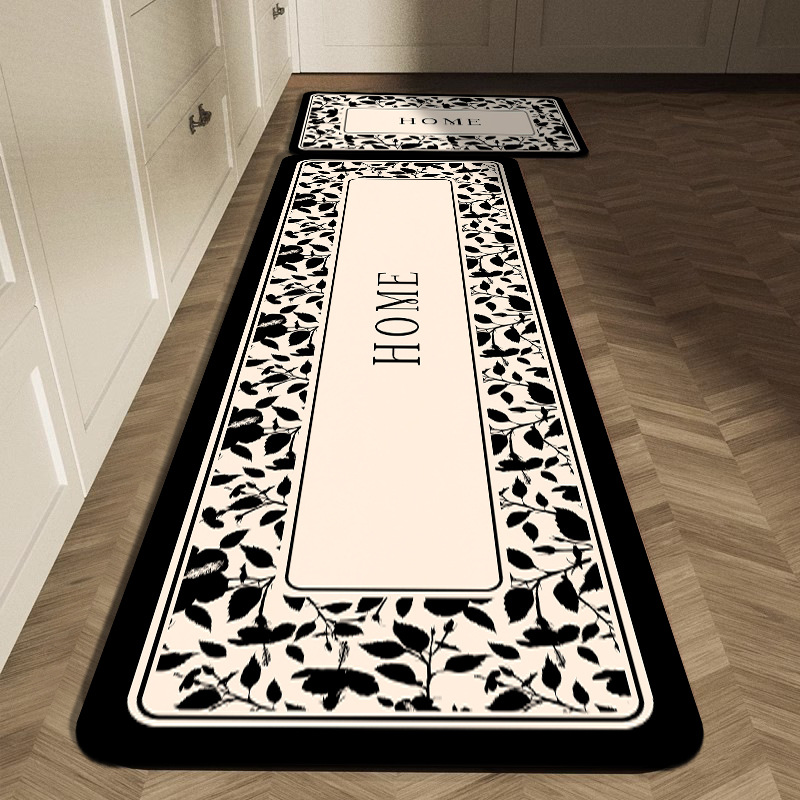 Commercial Kitchen Tile - مجموعة سجاد مطبخ بنمط هندسي أسود