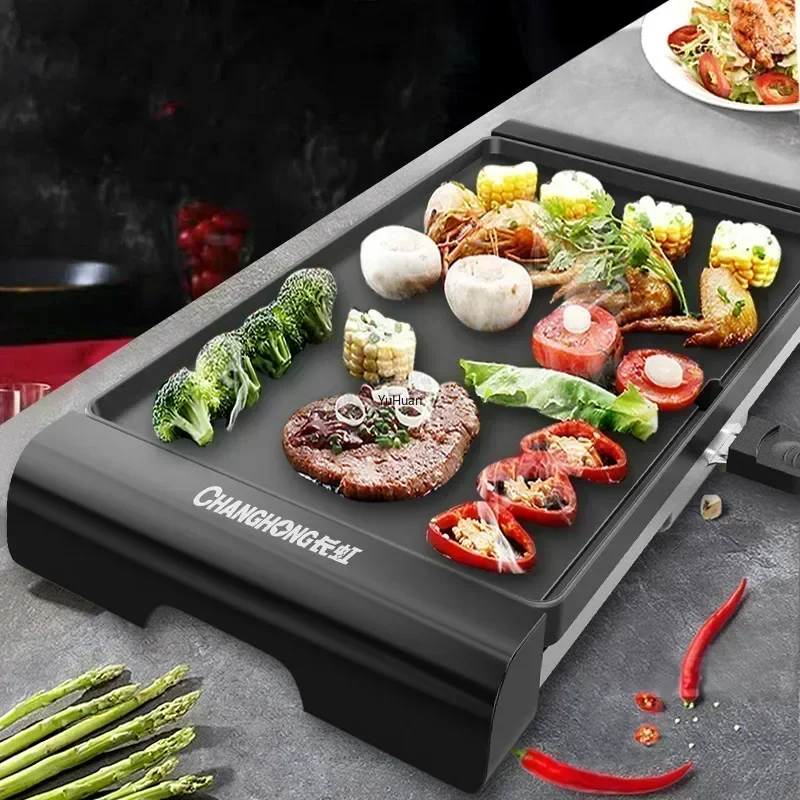 Electric Griddle Flat Top - شواية منزلية كهربائية كبيرة بدون دخان،