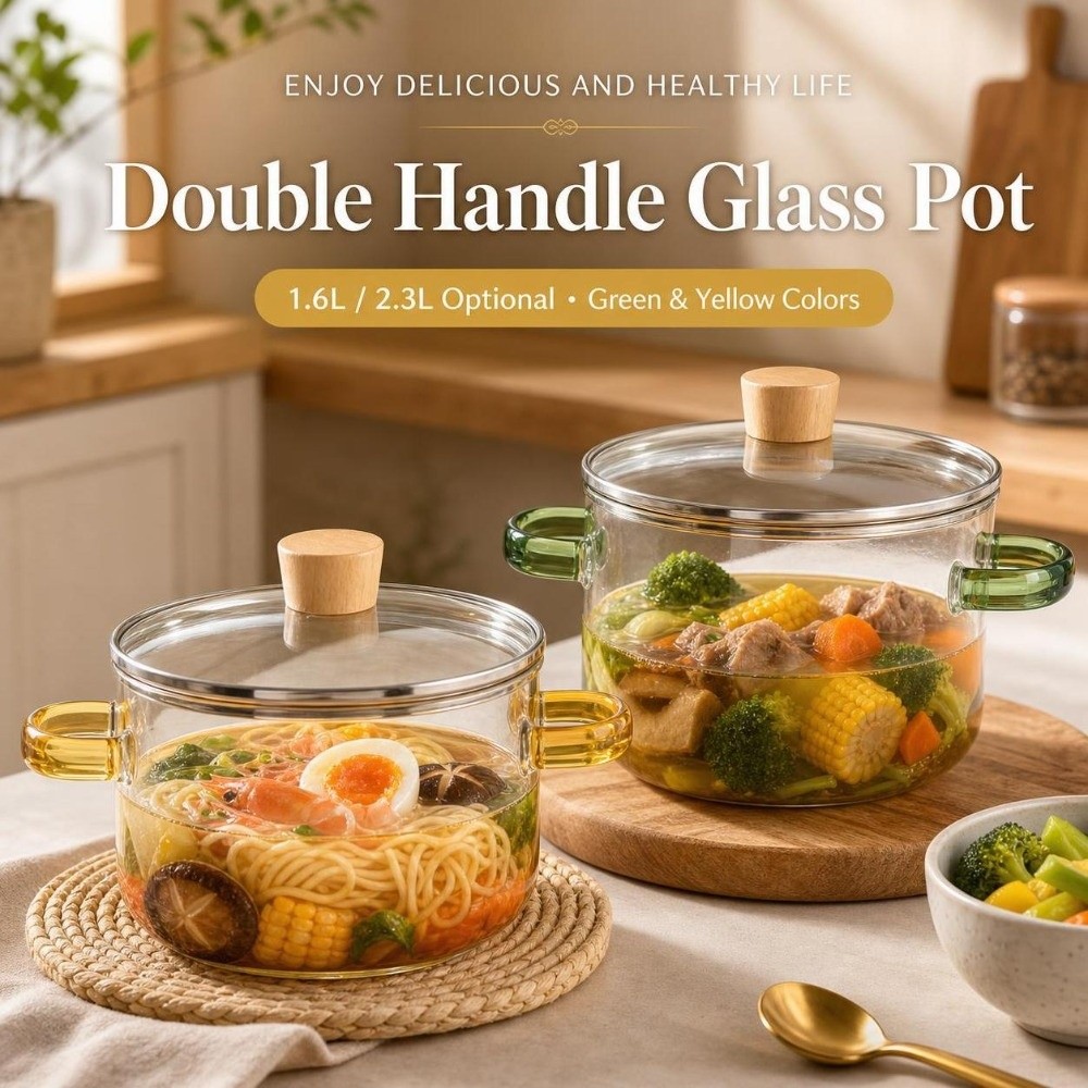 قدر زجاجي منزلي سميك سعة 1.6/2 - مراجعة Soup Kettle Warmer وسعره