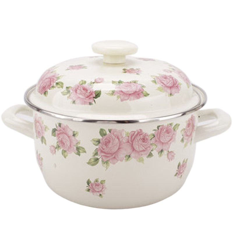 قدر المينا مزدوجة الأذن مع غطا - مراجعة Soup Kettle Warmer وسعره
