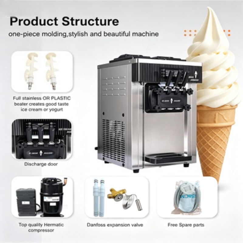 ماكينة آيس كريم تجارية قائمة ع - مراجعة Soft Serve Ice Cream Machine وسعره
